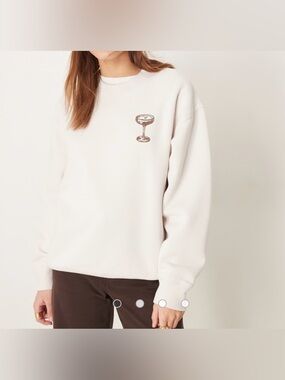Abercrombie & Fitch Soft Cream Crewneck Sweatshirt- espresso martini- NWT